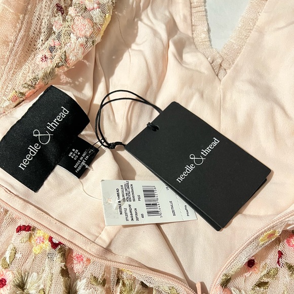 Needle & Thread Aramita Floral Lace Tulle Midi Dress (designer) size 4 US - Picture 12 of 16